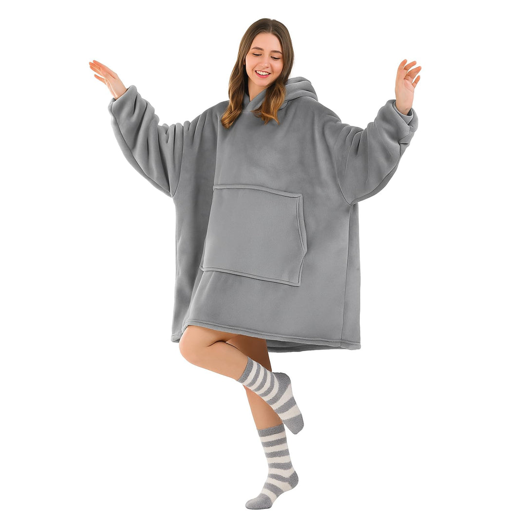 Good Nite Hoodie Decke mit Ärmeln Tragbare Decken Wearable Blanket Übergrosser Hoodie Damen Cozy kus