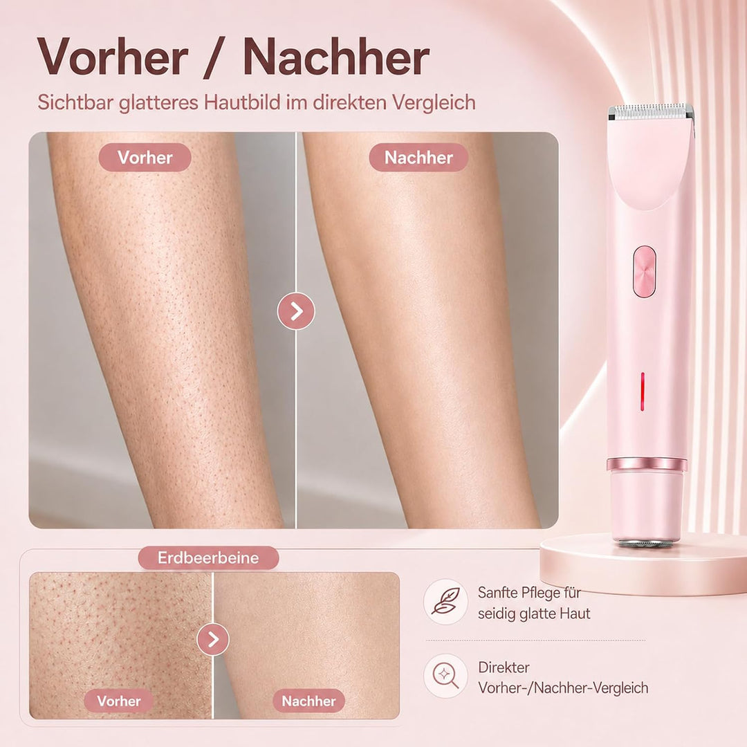 Aluvea Smooth Trim, Aluvea Smooth Trim Rasierer, 5-in-1 Damen Rasierer, Sanfte Haarentfernung für Gl