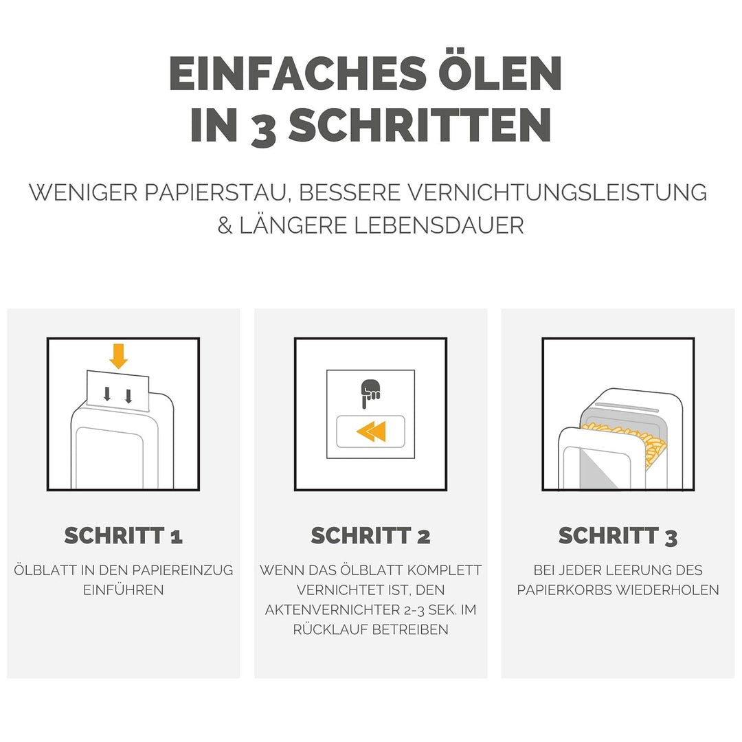 Fellowes Ölpapier für Aktenvernichter - 10 Ölblätter zur Pflege von Papierschreddern - Powershred Qu