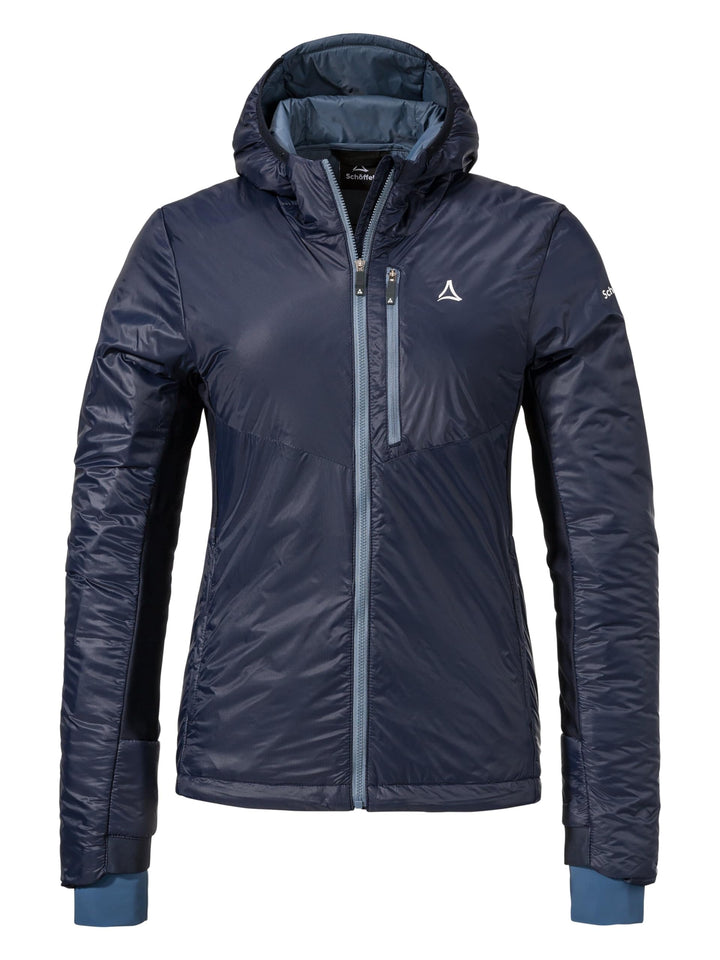 Schöffel Damen Ins Hybrid Black Raven L, leichte MTB Jacke mit 4 D Body Mapping, atmungsaktive, wärm