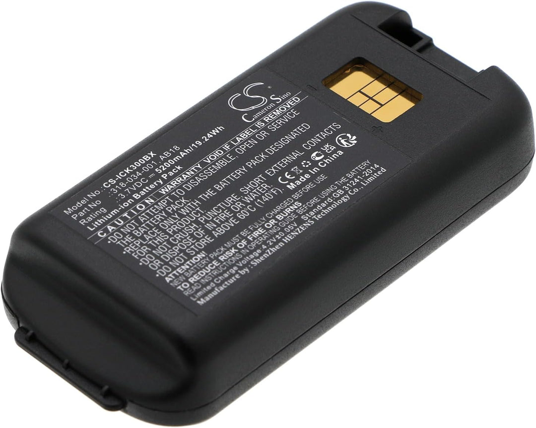 CS-ICK300BX Akkus 5200mAh Kompatibel mit [Intermec] CK3, CK3A, CK3B, CK3C, CK3C1, CK3N, CK3N1, CK3R,