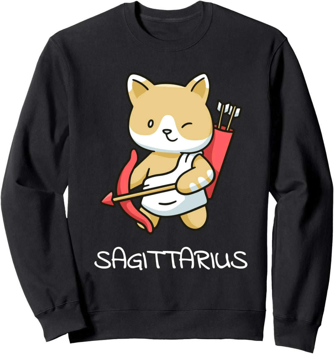 Schütze Katze Tierkreiszeichen Kawaii Astrologie Katzen Sweatshirt