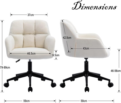 chairus Schreibtischstuhl Samt Bürostuhl 360° Drehstuhl Sessel Arbeitsstuhl Wohnzimmer Schlafzimmer