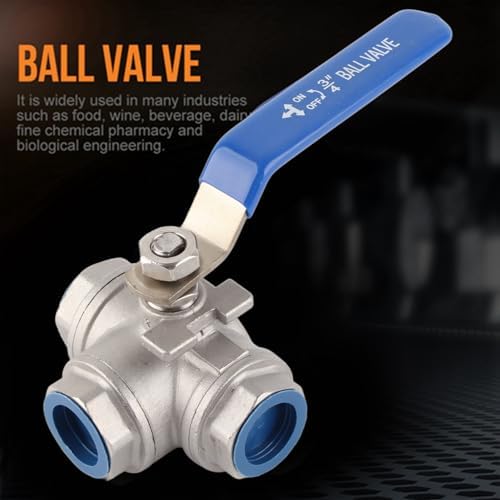 DN20 3/4 "Innengewinde Kugelhahn Edelstahl 3-Wege-T-Rohrkugelhahn mit vollem Anschluss für die Regel