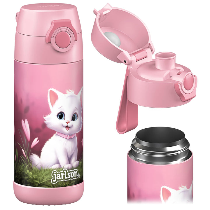 Jarlson® Trinkflasche Kinder Edelstahl MALI [THERMOSFLASCHE] - Kindertrinkflasche Auslaufsicher - Th