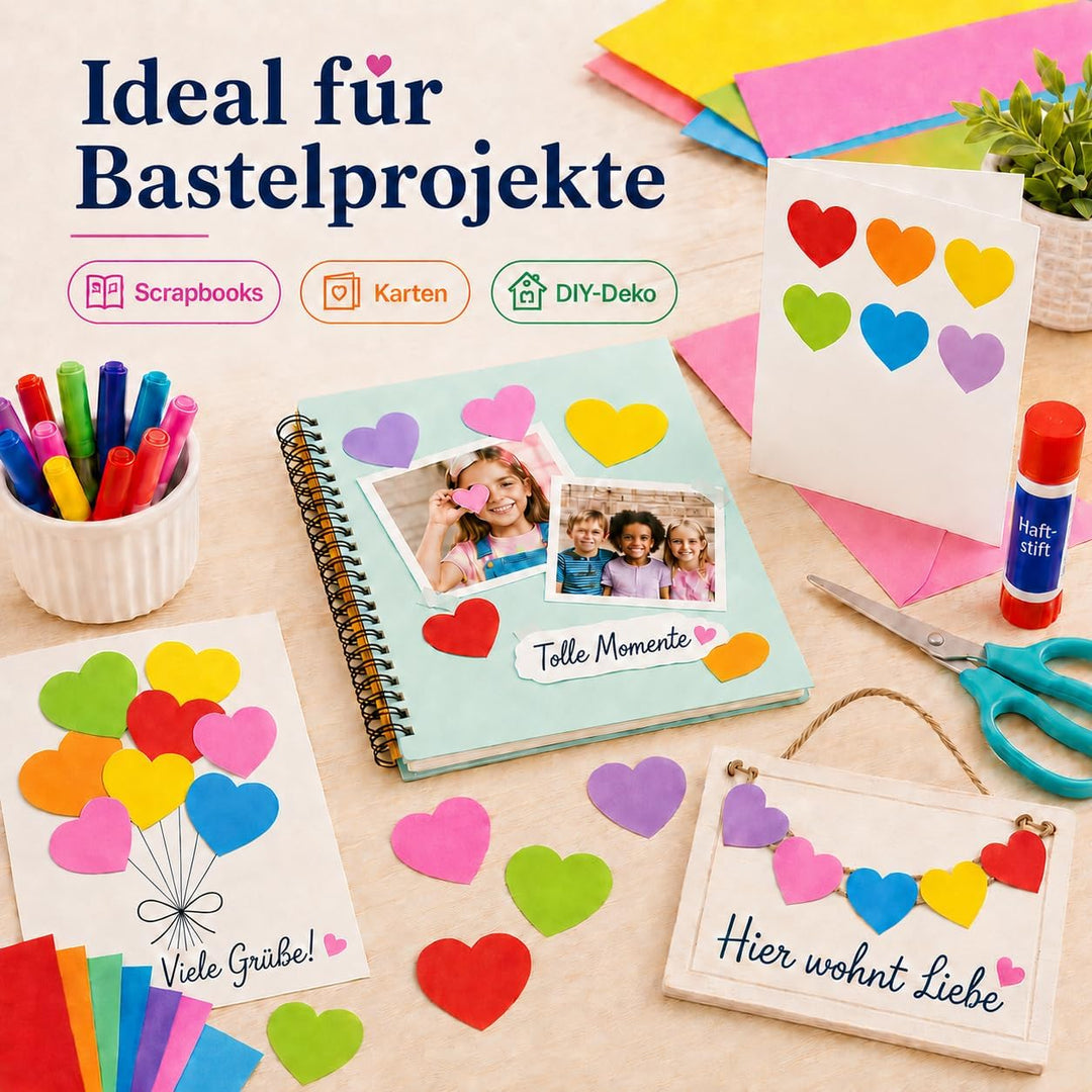 Gadpiparty 108Stücke Herz-papierausschnitte in Bunten Farben für Klassenzimmer-dekorationen und Diy-