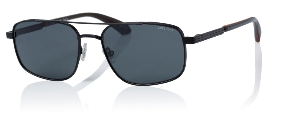 Superdry Men's Sunglasses SDS 5000 004 Matte Black-Green/Solid Smoke