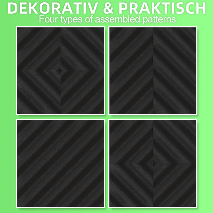Foneso Akustikschaumstoff,Schalldämmung, Akustikpaneele, 3D Hochdichte Schallabsorber Wand, Schalldä