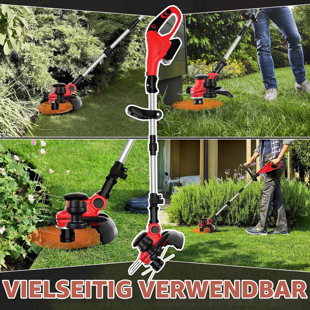 Akku Strimmer kompatibel mit Milwaukee 18V Akku, 3-in-1 Falt-Kombi mit bürstenlosem Motor 30cm Schni