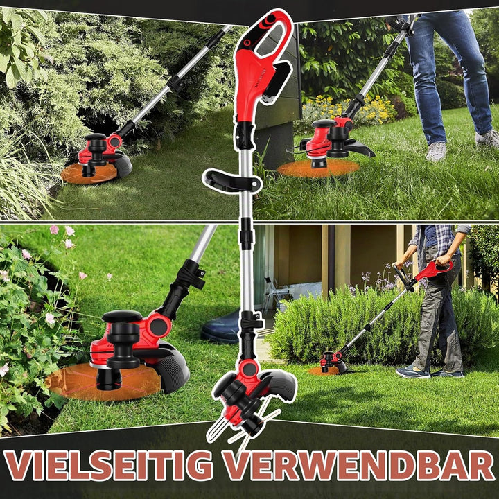 Akku Strimmer kompatibel mit Milwaukee 18V Akku, 3-in-1 Falt-Kombi mit bürstenlosem Motor 30cm Schni