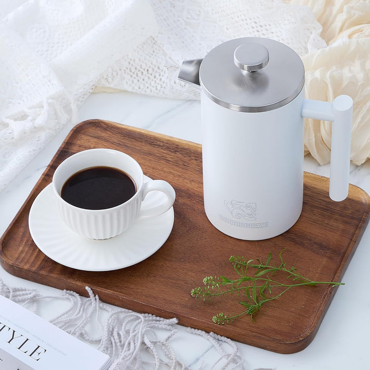 French Press Set I Kaffeebereiter, Thermo, Kaffeepresse, für Filterkaffee, 1 Liter - 5 Tassen, doppe