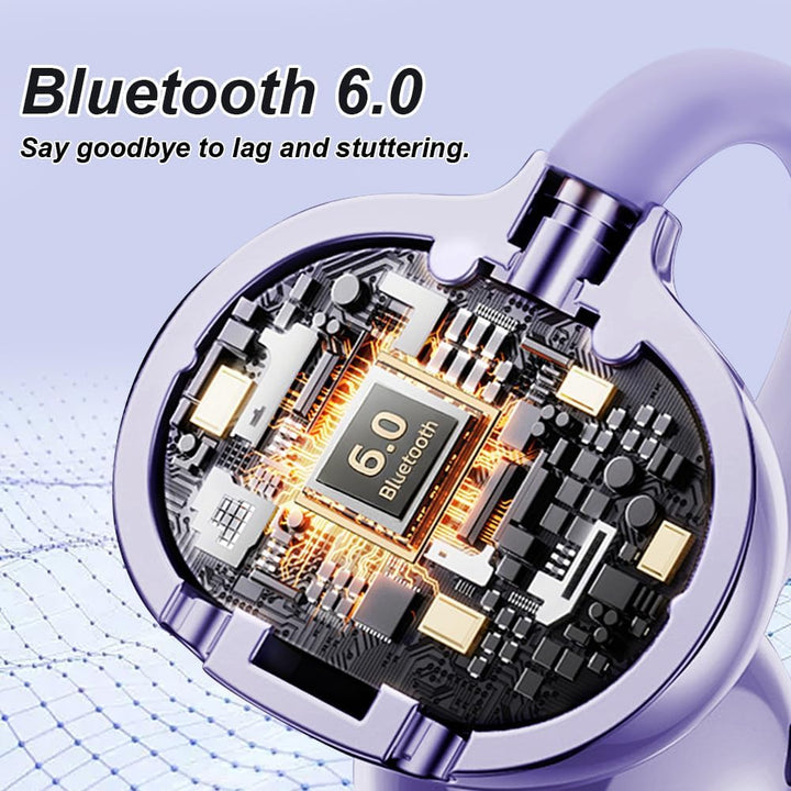 Clip-on Open-Ear Bluetooth-Kopfhörer Wireless,Bluetooth 6.0,60 Stunden Ultra-Lange Akkulaufzeit,Komf
