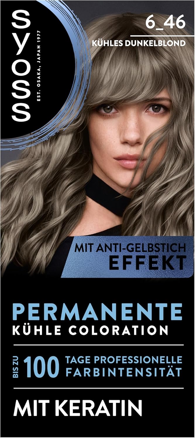 SYOSS Coloration 6_46 Kühles Dunkelblond (115 ml), permanente Coloration mit Keratin verleiht einen