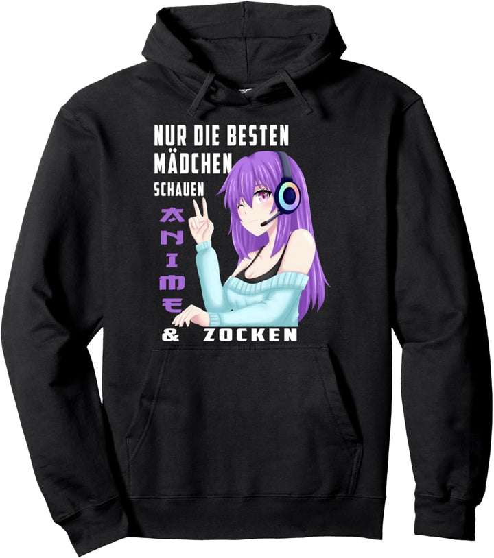 Anime Mädchen zocken Gaming Anime Manga Merch Pullover Hoodie