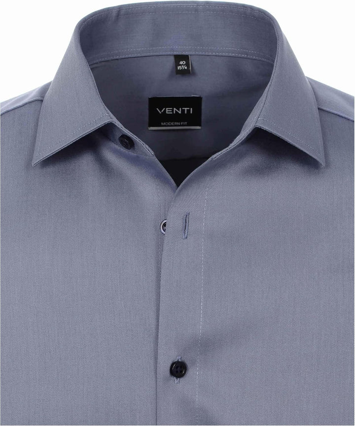 Venti Herren Twill Hemd unifarben extra Langer Arm 72cm Modern Fit 39 Extra Tall Graues Dunkelblau,