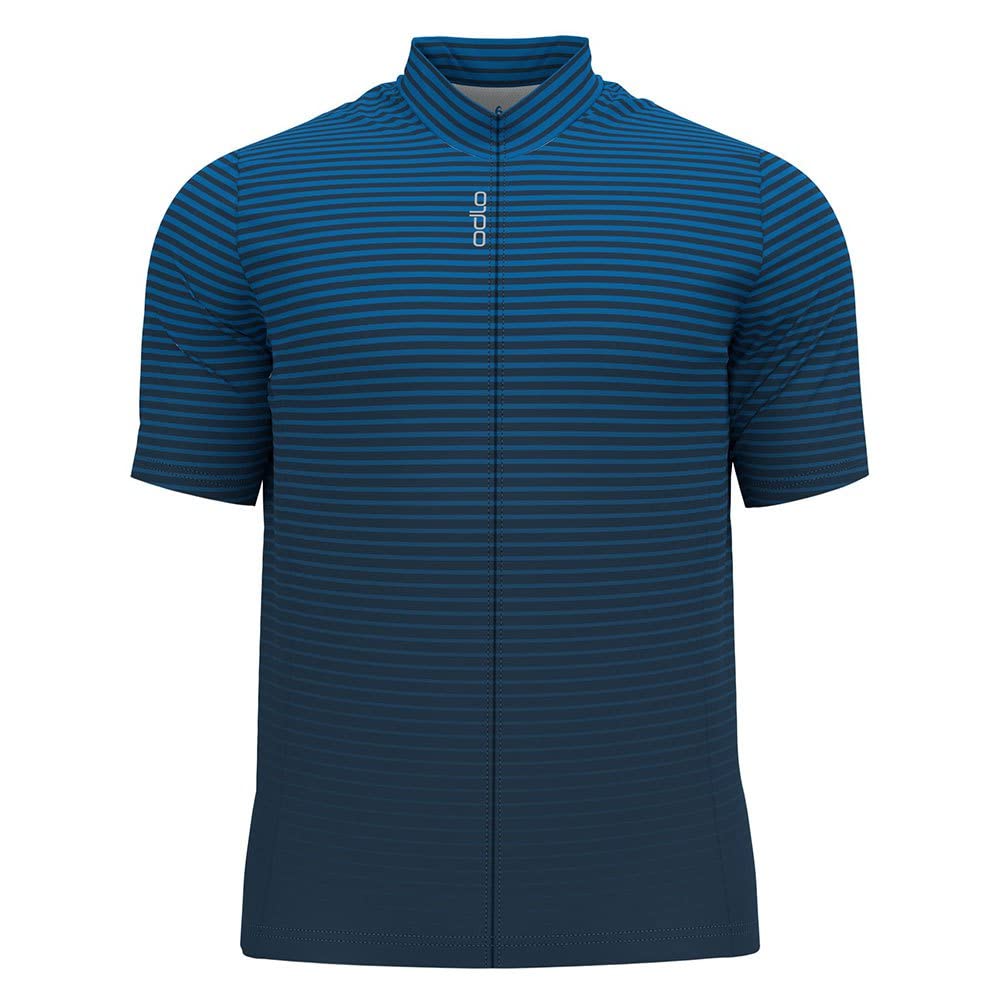 Odlo Herren Essential Print_411952 Radtrikot (1er Pack) M Indigo Bunting - Blue Wing Teal, M Indigo