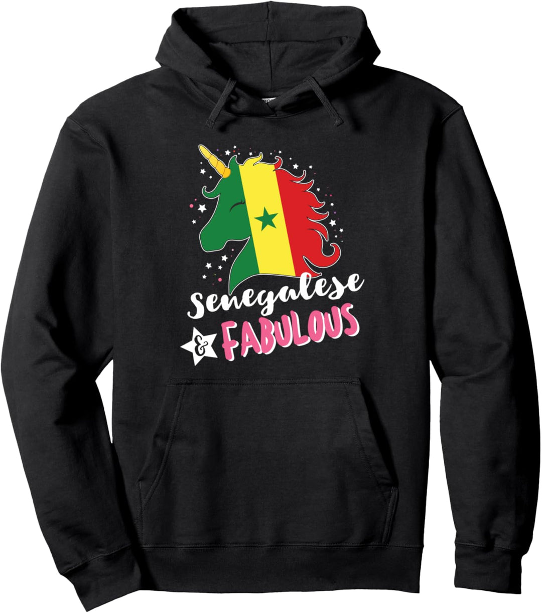 Senegalesisches Einhorn Senegal-Flagge Pullover Hoodie