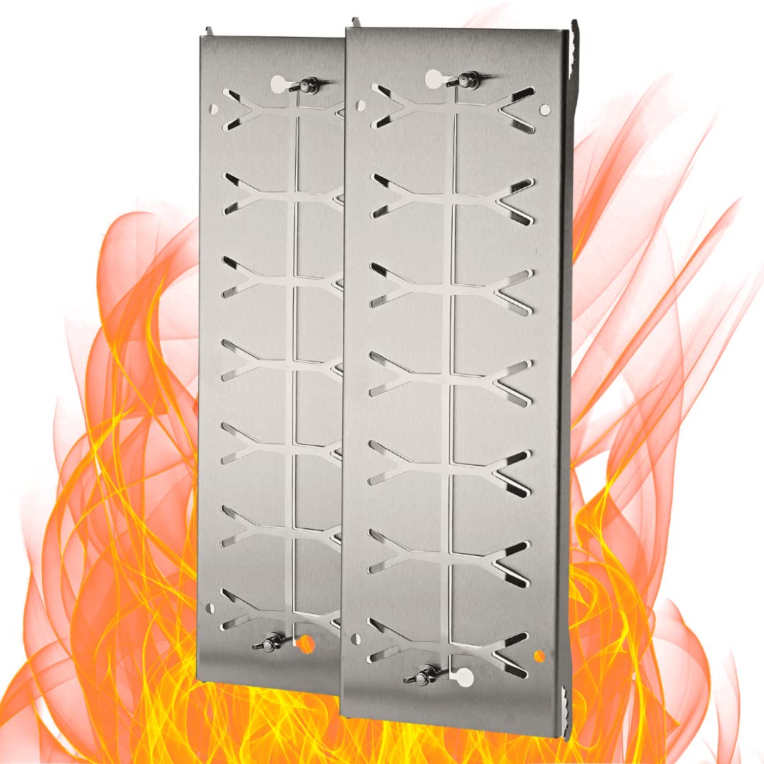 Czaja Feuerschalen® Edelstahl Flammlachsbretter-2er Set-Flammlachsbretter mit Wendefunktion für Feue