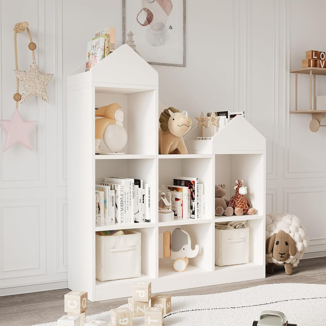 Kinder Bücherregal, Kinderregal Mit 7 Fächern Aus Holz, Weiss | Regal offen, Stufenregal, Ordnungssy