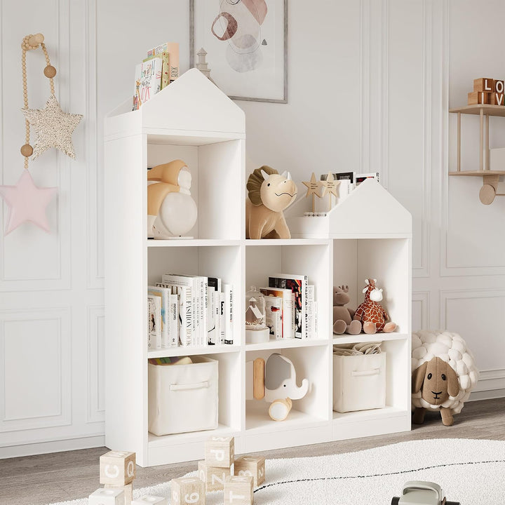 Kinder Bücherregal, Kinderregal Mit 7 Fächern Aus Holz, Weiss | Regal offen, Stufenregal, Ordnungssy