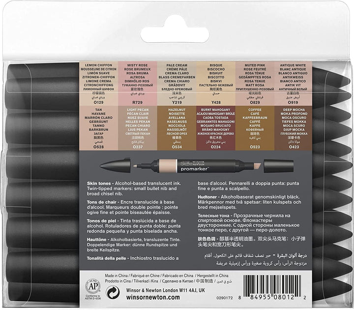 Winsor &amp; Newton 0290172 ProMarker Professioneller Layoutmarker - 2 Spitzen, fein &amp; breit für Zeichnu