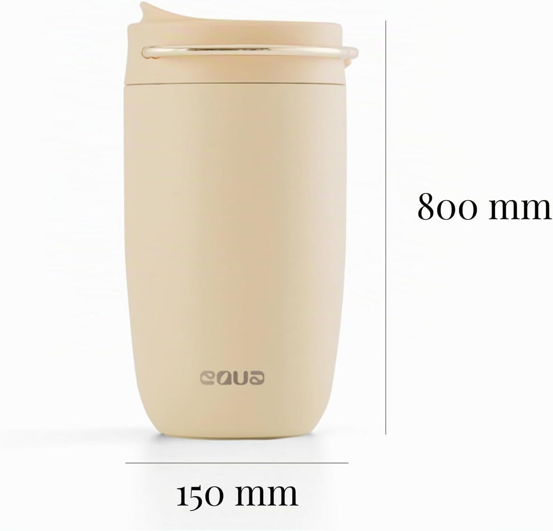 EQUA Thermobecher 300ml, Edelstahl, doppelisoliert, bis zu 4h heiss,100% dicht, butter, Butter