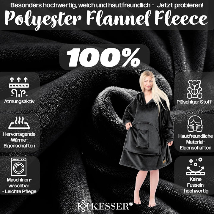 KESSER® Hoodie Decke Kuscheldecke mit Ärmeln Deckenpullover Vielseitig Tragbare Decke zum Anziehen f