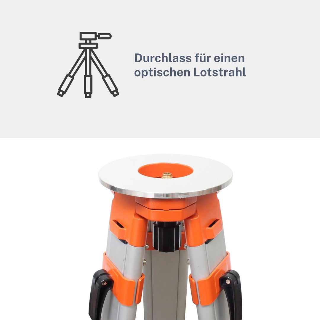 hedue® Baustativ NS2 – Nivellierstativ aus Aluminium, Laser Stativ für Rotationslaser sowie Bau- und