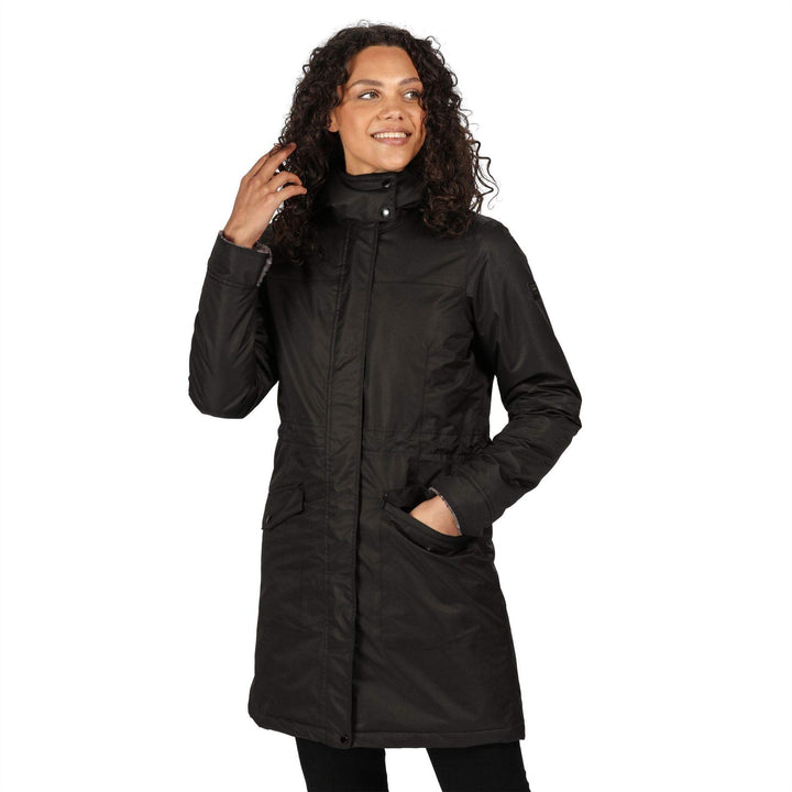 Regatta Damen Rimona Waterproof Breathable Taped Seams Insulated Lined Hooded Jacket Jacke XXS Schwa