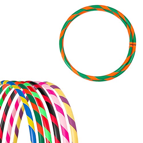 Bunter Hula Hoop Reifen, faltbar, Ø90/95/100cm Grün-Orange Ø100cm, Grün-Orange Ø100cm