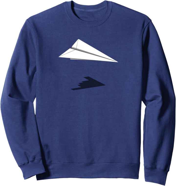 Paper Airplane Shadow B-2 Bomber Sweatshirt