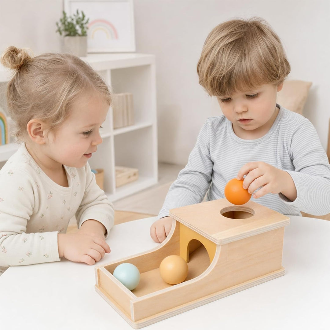 Montessori Spielzeug ab 1 2 3 Jahre,Montessori Objektpermanenz Box,Fördert Feinmotorik, Hand-Auge-Ko