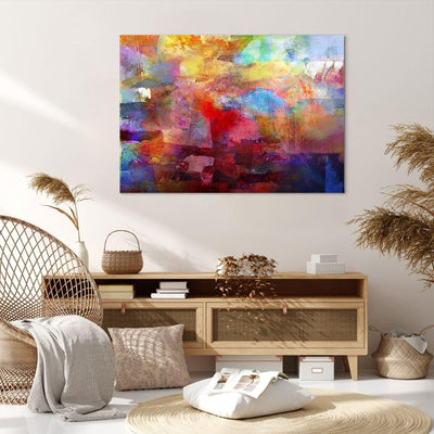 Bilder auf Leinwand 100x70cm Leinwandbild mit Rahmen Abstraktion modern Gross Wanddeko Bild Schlafzi