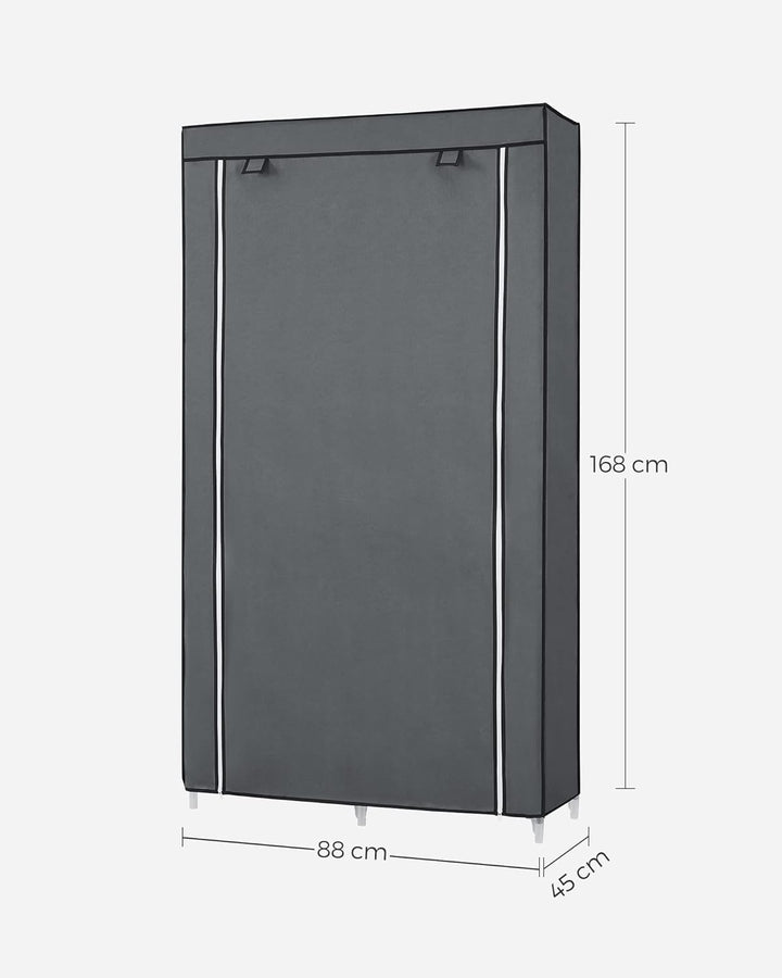 SONGMICS Kleiderschrank, Stoffschrank, 6 Ablagen, Verschiedene Aufbaumöglichkeiten, 88 x 45 x 168 cm