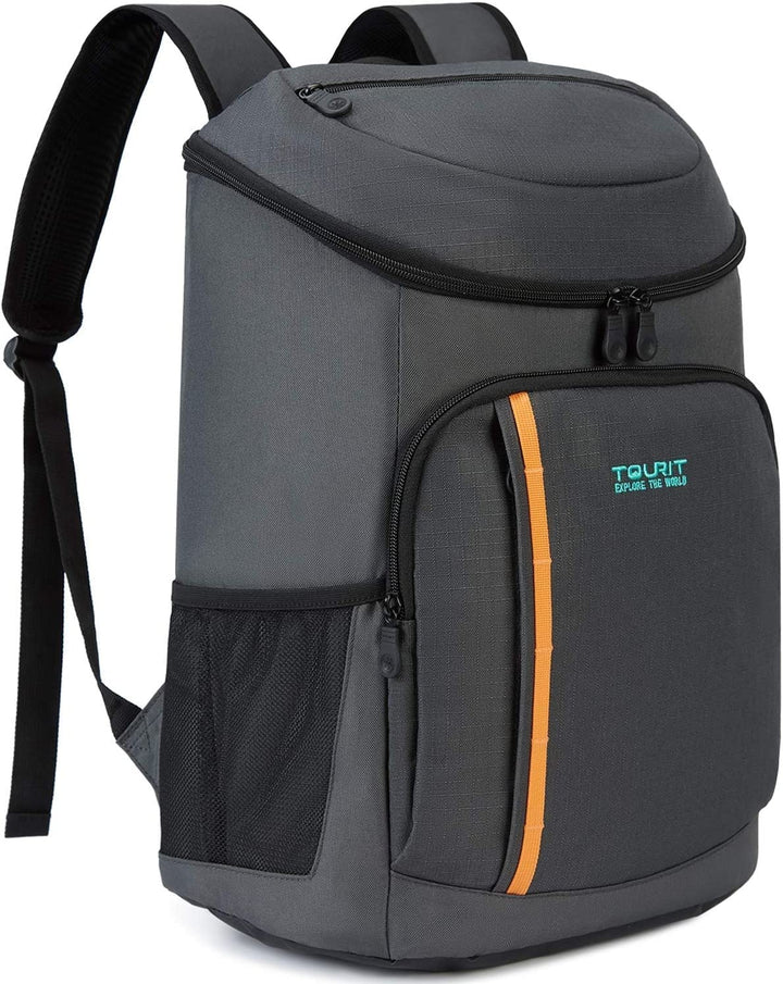 TOURIT Kühlrucksack Leichter Rucksack 28L mit Flaschenöffner Hält 30 Dosen Dunkelgrau, Dunkelgrau