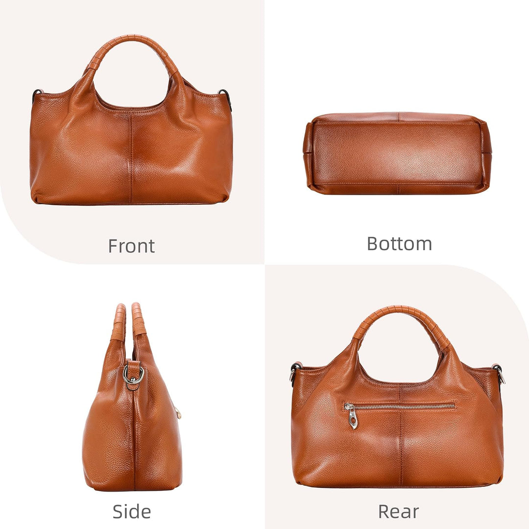 Iswee Geldbörsen und Handtaschen aus echtem Leder für Damen, Schultertasche, Tragegriff, Umhängetasc