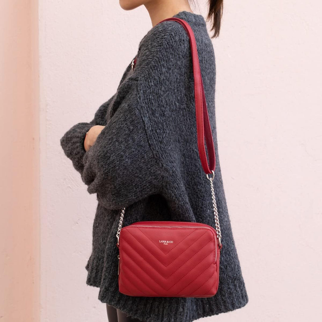 CRAZYCHIC - Damen Gesteppte Umhängetasche - Kleine Handtasche Kette Schultertasche - Frau Steppmuste