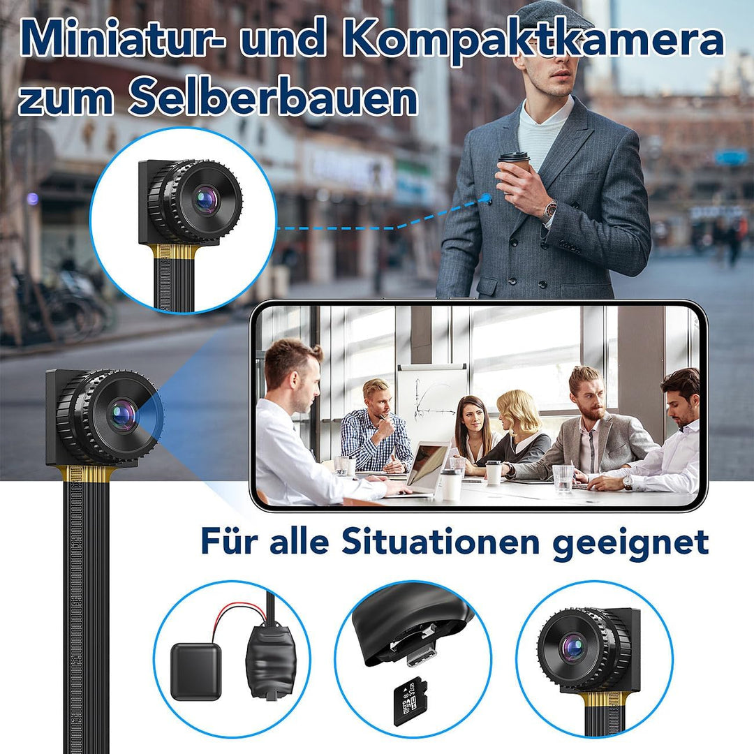 Somikon Knopfkamera für Kleidung: Mobile Full-HD-Knopf-Sicherheitskamera mit Akku, Mikrofon, H.264 (
