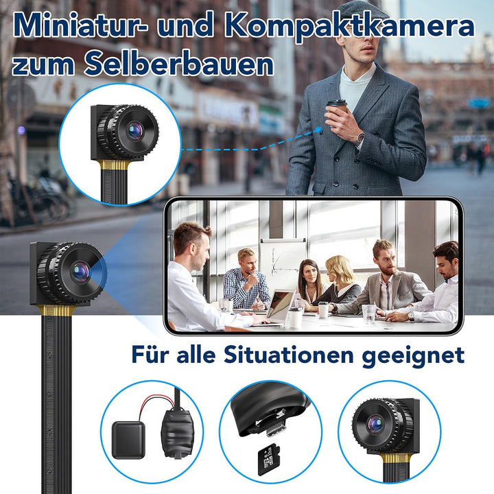 Somikon Knopfkamera für Kleidung: Mobile Full-HD-Knopf-Sicherheitskamera mit Akku, Mikrofon, H.264 (