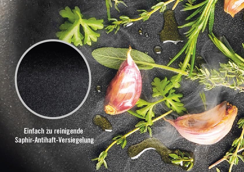 Woll Eco Lite Flachpfanne - Induktiv -, Ø 24 cm, 5 cm hoch, mit abnehmbarem Stiel - Geeignet für all