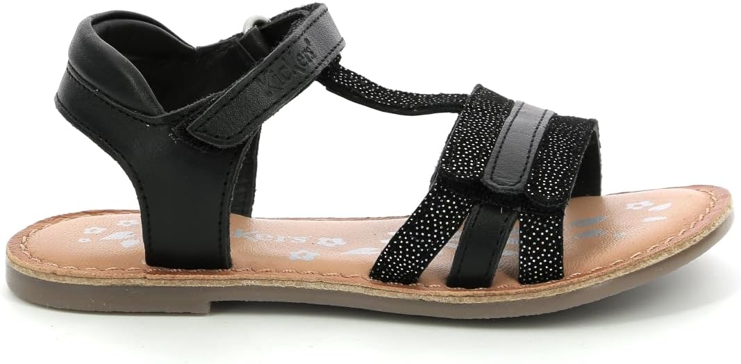 Kickers Mädchen Diamanto Sandale 25 EU Schwarz Glänzend, 25 EU Schwarz Glänzend
