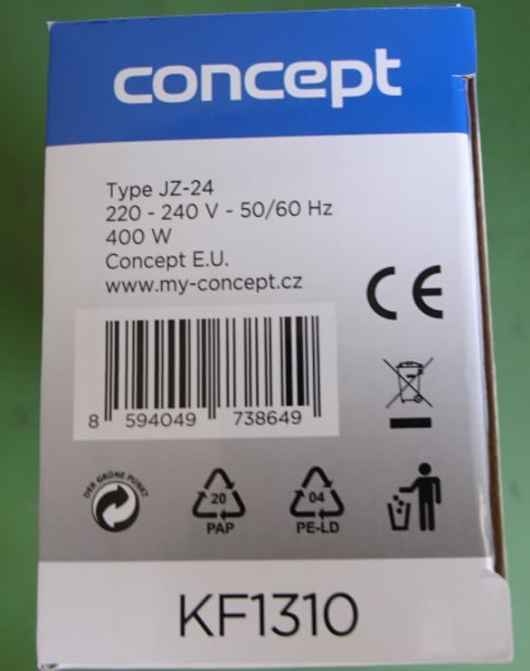 CONCEPT KF-1310ze Warmluftbürste, 2 Aufsätze 20 und 16 mm, grün Single, Single