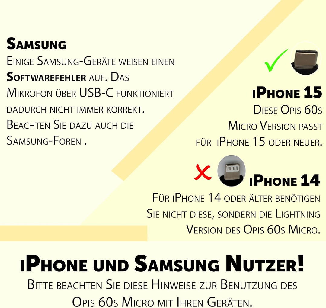 Opis 60s Micro - Retro Handyhörer für Android Smartphones, Tablets, Notebooks und Handys in der Form