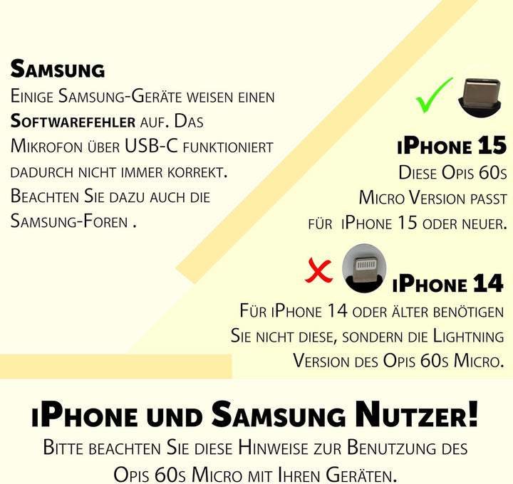 Opis 60s Micro - Retro Handyhörer für Android Smartphones, Tablets, Notebooks und Handys in der Form