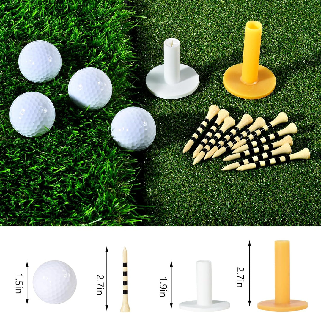 Golf Abschlagmatte 51 x 40 cm,Golf Übungsmatte mit 4 Golfbällen & Zubehör für Zuhause Indoor Outdoor