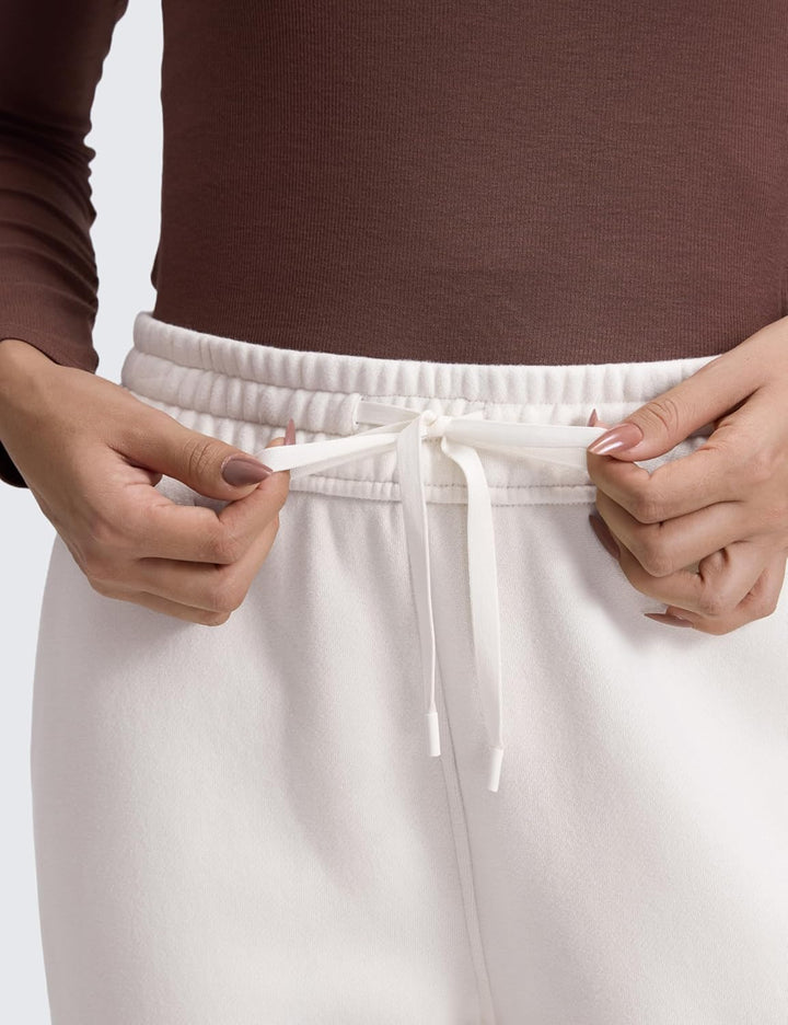 CRZ YOGA Damen Jogginghose Gefütterte Baumwolle Hohe Taille Joggers Soft Freizeithose Winter Lounge