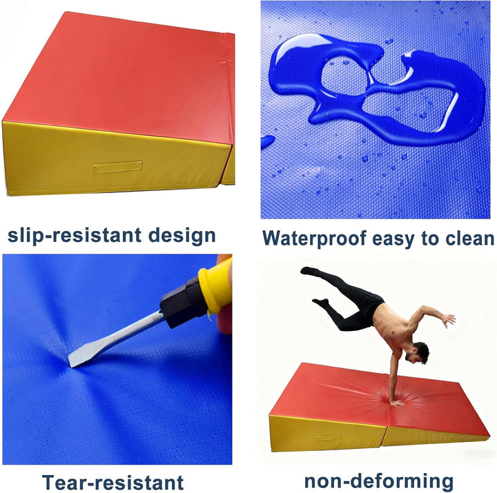 Faltbare Gymnastikmatte Keil-Tumbling-Matte Käsekeilmatte Gymnastik-schrägmatte Für Gymnastik, Tanz,