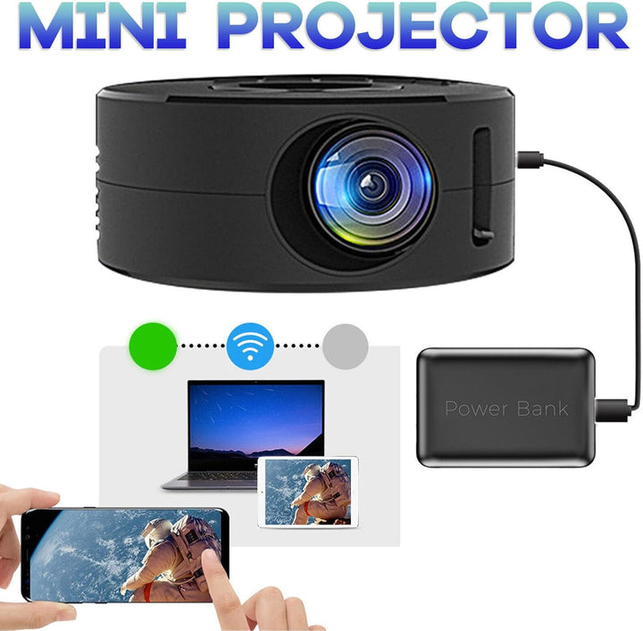 LED Projektor, Tragbarer Kleiner Handy-Projektor, gleiche Bildschirmfunktion Als Telefon und Tablet,