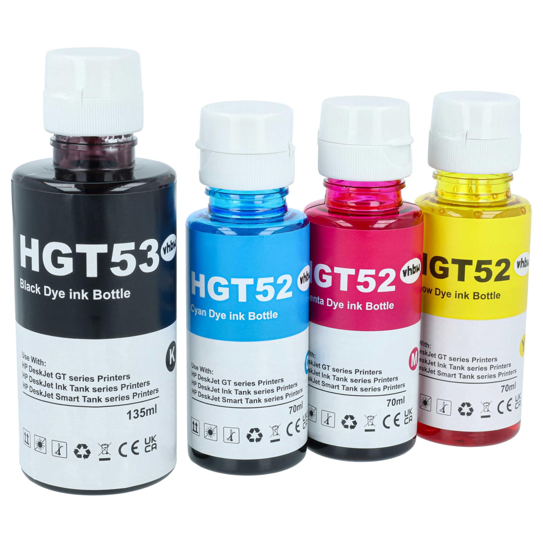 vhbw 4X Nachfülltinte kompatibel mit HP Smart Tank 419 | 415, 5105, 455, 450, 319, 315, 457 Drucker