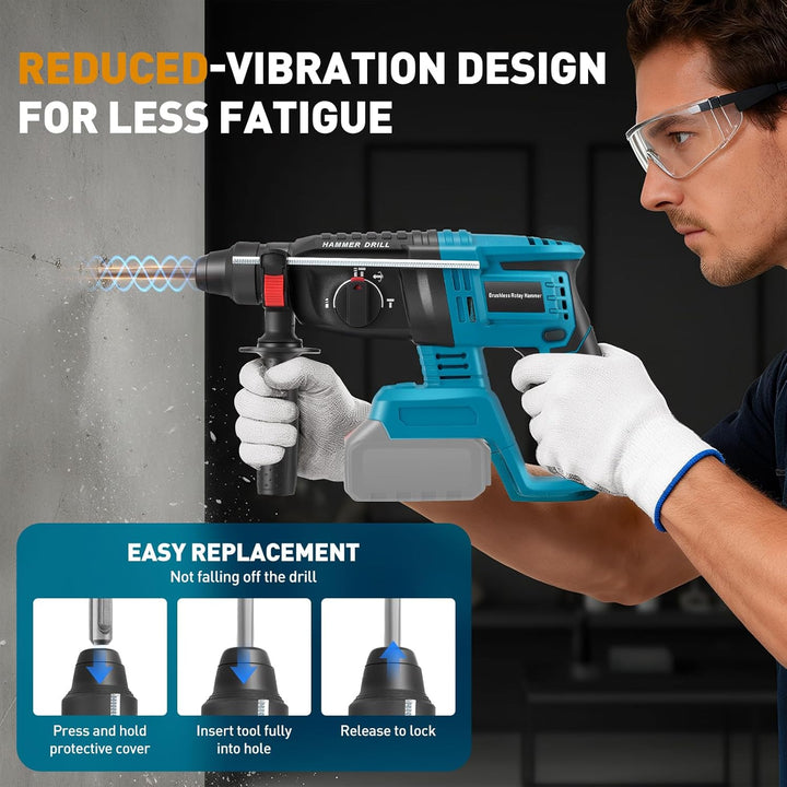 Batteriehammerbohrer für professionelles 18 V System, Haedswer kompatibel mit der Makita 18 V Batter
